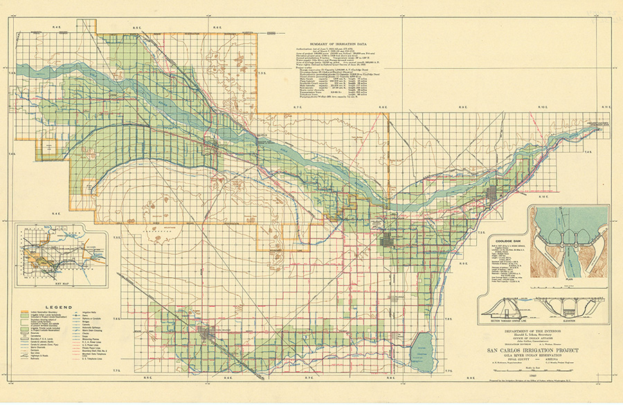 Map of San Carlos Irrigation Project/Gila River